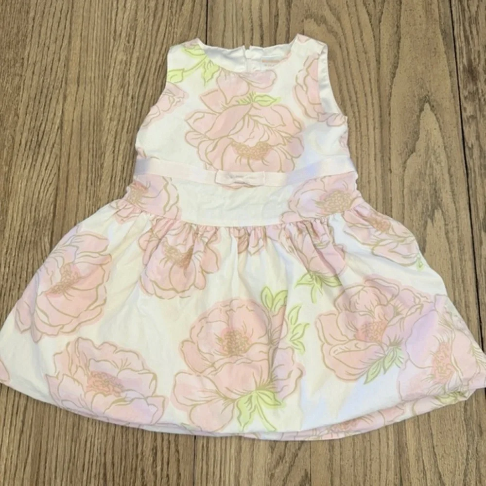 Gymboree Pink and White Floral Dress VINTAGE EUC. Sleeveless Sz 18-24 Mo BK